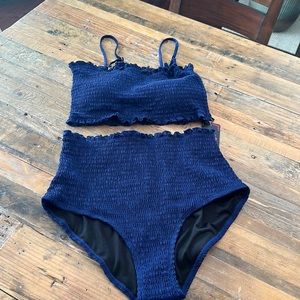 Amazon navy blue 2 piece swimsuit